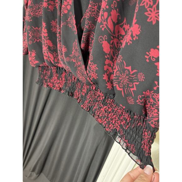 Studio 1940 Women's Red And Black Blouse vamp whimsigoth fairy plus 26 28 - Picture 5 of 9